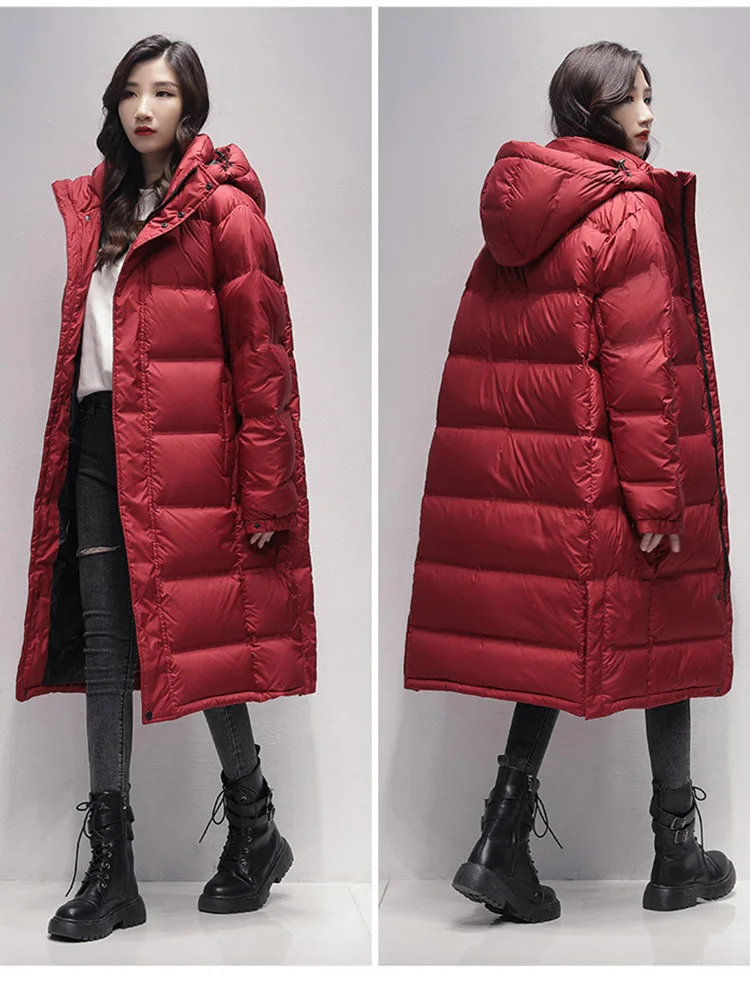 Women\'s hot-selling winter down jacket black navy blue plus size loose casual fashion high-quality jacket