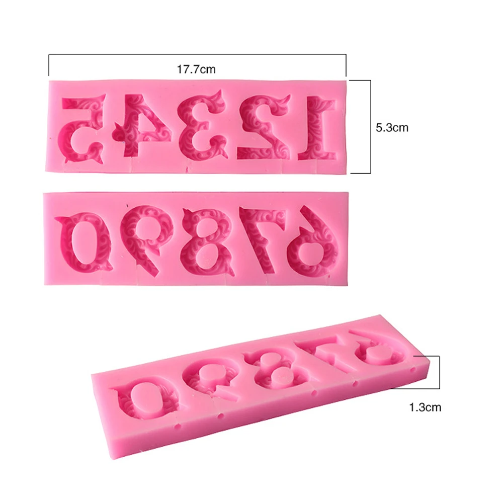 Number Silicone Mold 0-9 molds for Clay Candle Making Baking Tools