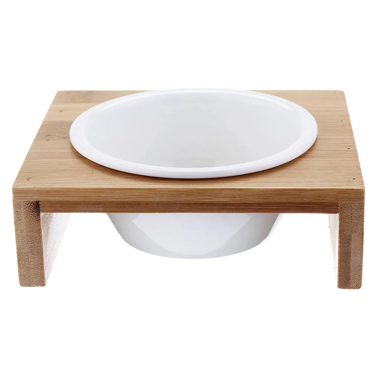 Cat Dog Feeders Bowl Pet Food Water Bowl 1/2 Bowls Ceramic Tableware Bamboo Frame Antiskid Pet Supplies Dog Cat Feeding Bowl