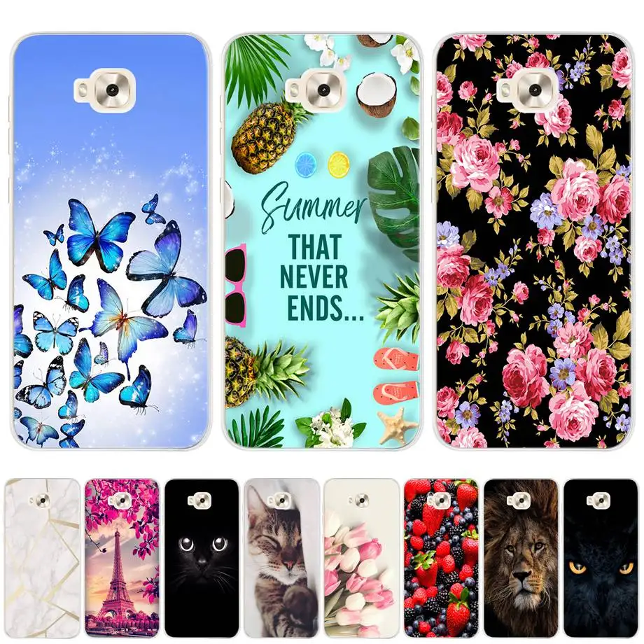 Funda de silicona para Asus Zenfone 4 Selfie ZD553KL X00LD, carcasa de flores para Asus Zenfone 4 Selfie ZB553KL, carcasa de parachoques suave de 5,5 pulgadas