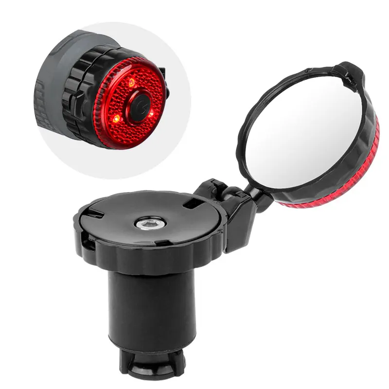 

Bicycle Drop Bar Rear View Convex Mirror Handlebar Left Right Mount Acrylic Convex Back Sight Reflector With Waring Light