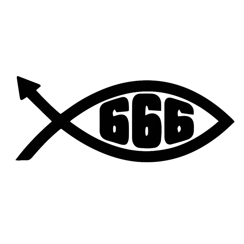 32035# Various Colors/Sizes 666 Devil Fish car sticker vinyl car decal waterproof stickers on truck bumper rear window