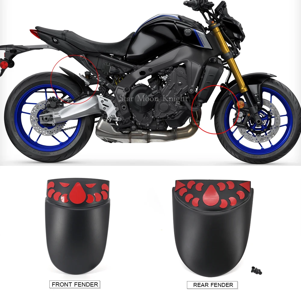 

For Yamaha MT-09 MT09 SP MT 09 2021 - Motorcycle Front / Rear Fender Hugger Mudguard Mud Splash Guard Protection Protector Cover