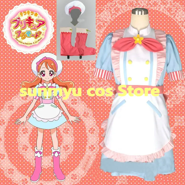 

KiraKira Pretty Cure A La Mode Cure Whip Usami Ichika patissier Cosplay Costume,Custom Size