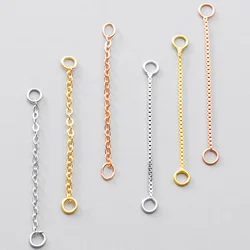 2pcs/lot 925 Sterling Silver Earring Line Connector Chains 30 40 50mm S925 Silver Dangler Ear Extension Chains DIY Jewelry Make