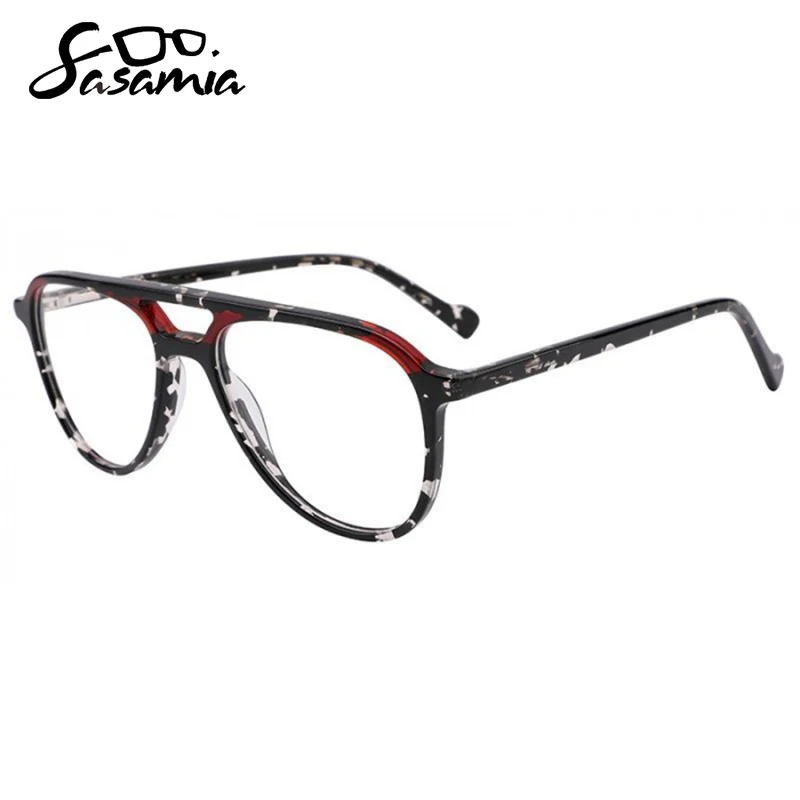 SASAMIA Luxury Woman Glasses Frame Wood Grain with Tortoiseshell Female Eyeglasses Frame Women Spectacle Frame Myopia Eyewear