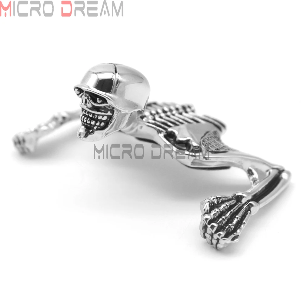 Skeleton Skull Chrome Statue Fender Visor Ornament 85mm 7 inch 7\