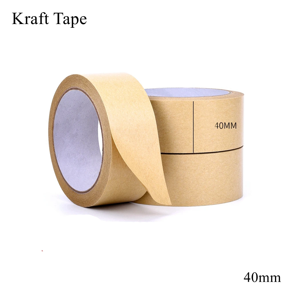 40mm Kraft Tape Recyclable Gummed Paper Masking Box Carton Sealing Packing Brown Bundled Self Adhesive Environmental Protection