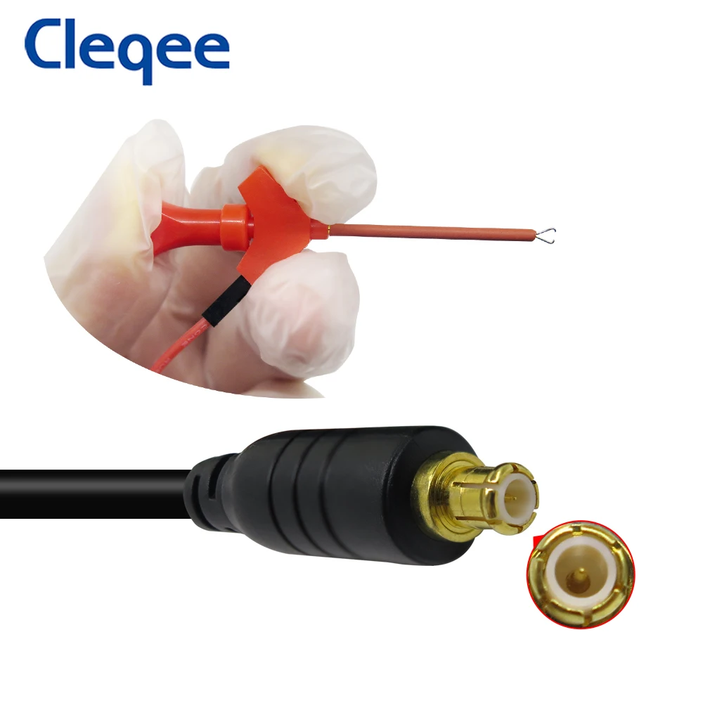 Cleqee MCX-C Oscilloscope Probe To IC Test Hook Clip Mini Pocket Digital Oscilloscope Test Lead 40V for DS203 DS202 DSO201