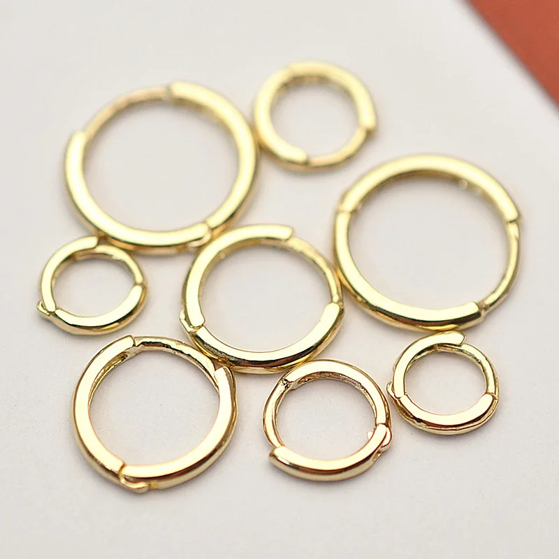 Trendy 100% 10K Gold Quilted Hoop Earrings for Women Fine Jewelry Korean INS 4-9mm Circle Earrings Anniversary Birthday Gift