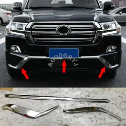 Replace Car Styling ABS Chrome Front Bumper Lip Molding Strips Trim For Toyota Land Cruiser LC200 2016-2020