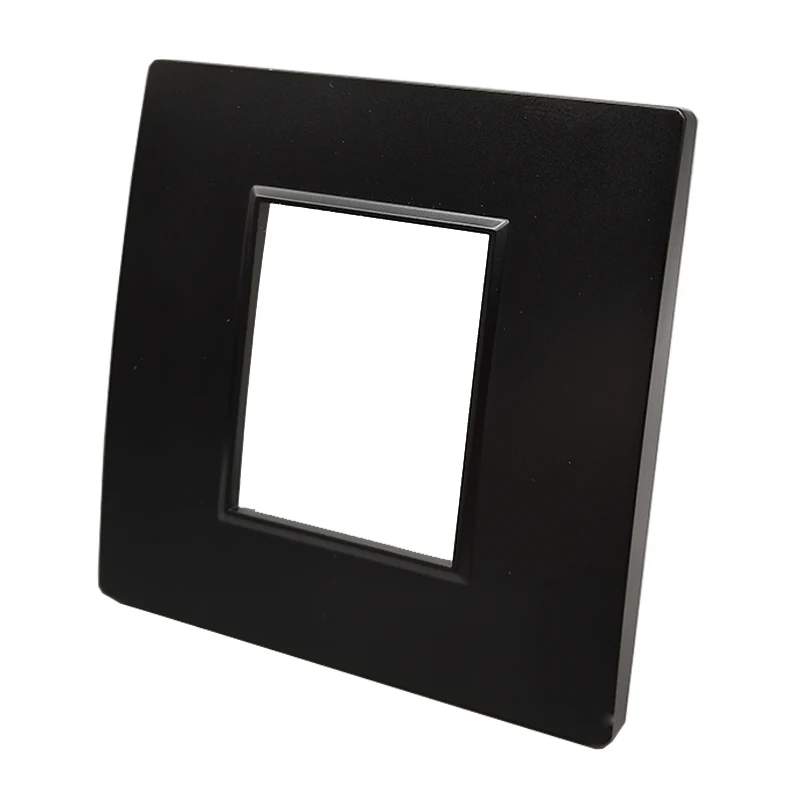 86x86mm Black Color 2 Ports Wall Panel Outlet Fit For Two Socket Slots Blank Board Cover Faceplate