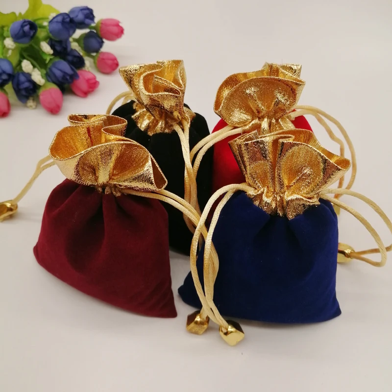 200pcs Multi Size Velvet Bag Jewelry Velvet Pouch Bag Velvet Drawstring Bag Jewelry for Women Wed Jewelry Display Packing Bags