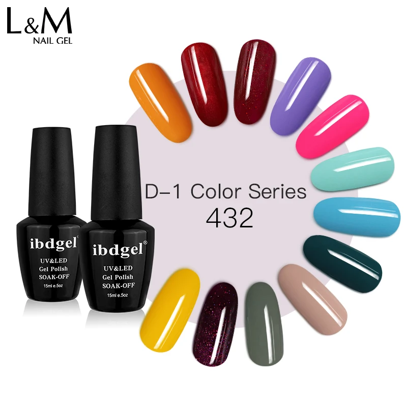 3 Stks/partij Ibdgel Uv-Gel Nagellak 15Ml 432 Neon Nagelgellak Glitter Doorweekt Van Nail Art Gel Vernis Basislaag Jas Manicure