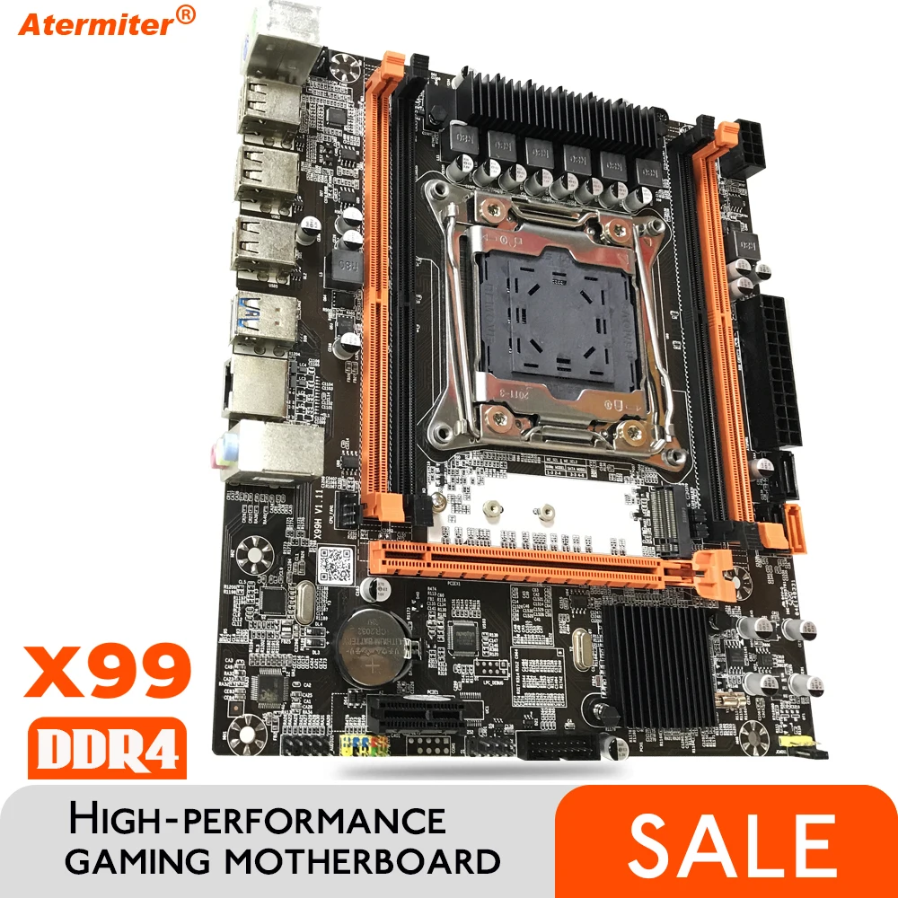 Go! Atermiter X99 D4 Motherboard Slot LGA2011-3 USB3.0 NVME M.2 SSD Support DDR4 REG ECC Memory and Inter Xeon E5 V3 V4