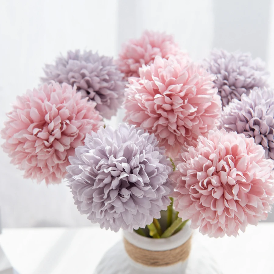 5 Stück künstliche Seidenblumen, Chrysanthemen, Großhandel, Hochzeitsdekoration, Vase, Zuhause, Zimmer, Scrapbooking, Blumenarrangement, Zubehör – Detail 2