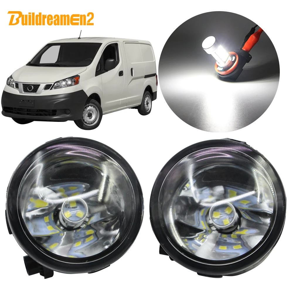 Buildreamen2 For Nissan NV200 M20 M20M Car Fog Light Lampshade + Bulb Daytime Running Light 12V 2010 2011 2012 2013 2014 2015