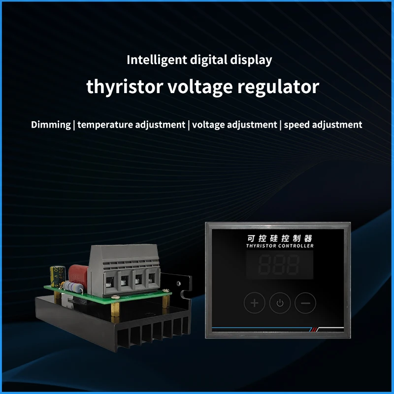 AC 220V 10KW 10000W BTU Kontrol Digital Regulator Tegangan Elektronik Kontrol Kecepatan Dimmer Termostat Pengontrol Thyristor