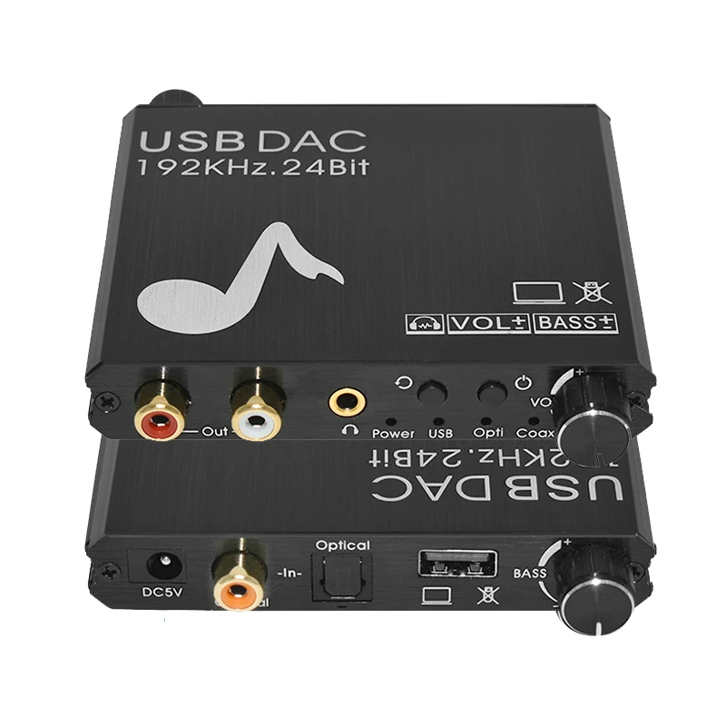 Digital to analog audio converter 192Khz 24Bit DAC SPDIF Optical Toslink Coaxial RCA 3.5 jack for ps3 ps4 TV xbox with USB Power