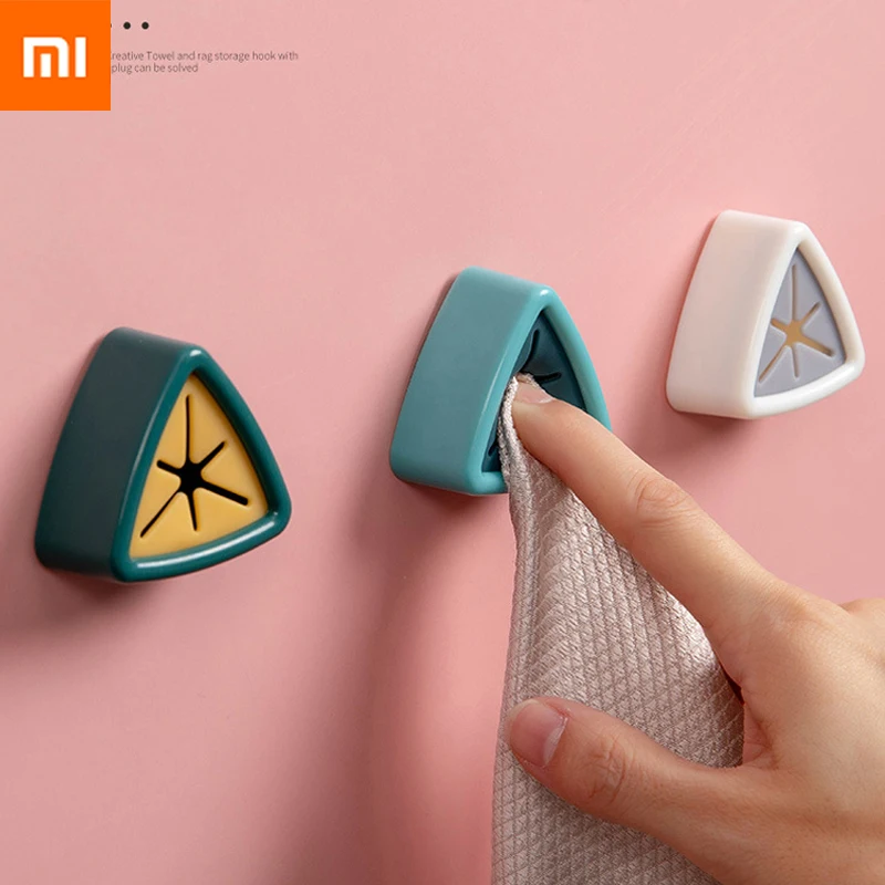 

Xiaomi Wash Cloth Towel Clips Push In Holder Grip Hook Self Adhesive Kitchen Cloth Clip Bathroom Kitchen Towel Rack Holder Hang