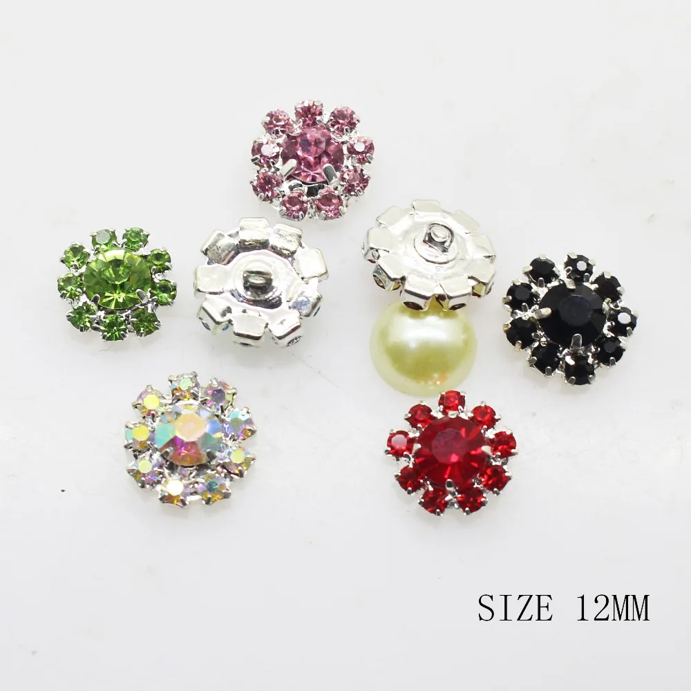 ZMASEY Sale Price Metal Buttons For Clothing 10Pcs/Lot 12mm Sewing Rhinestones Button Handwork Decorative Accessories