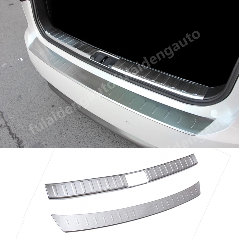 Silver titanium Car Rear Trunk Bumper Protector Cover Guard trim For Lexus RX350 RX450H 2016-2019 Moulding Car Accessories