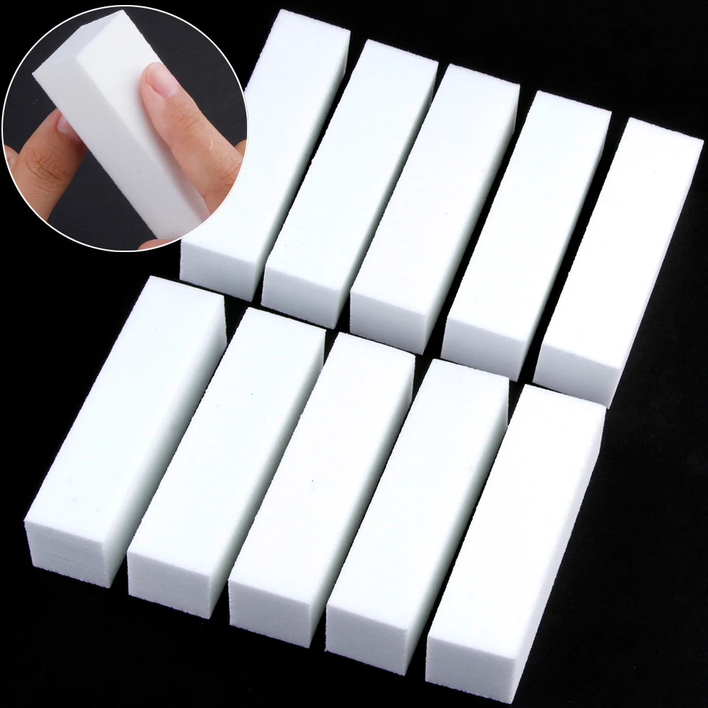 50Pcs Nail Buffer 4 Way Professional Nail Files Gel Natural Acrylic Sponge Sanding Polishing Block Pedicure Files Manicure Tool