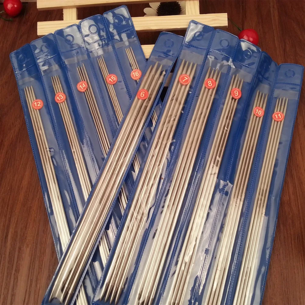 Free Shipping 44/55PCS/SET 25cm/35cm stainless steel Straight knitting needles crochet hooks knitting needles set Size 6-16
