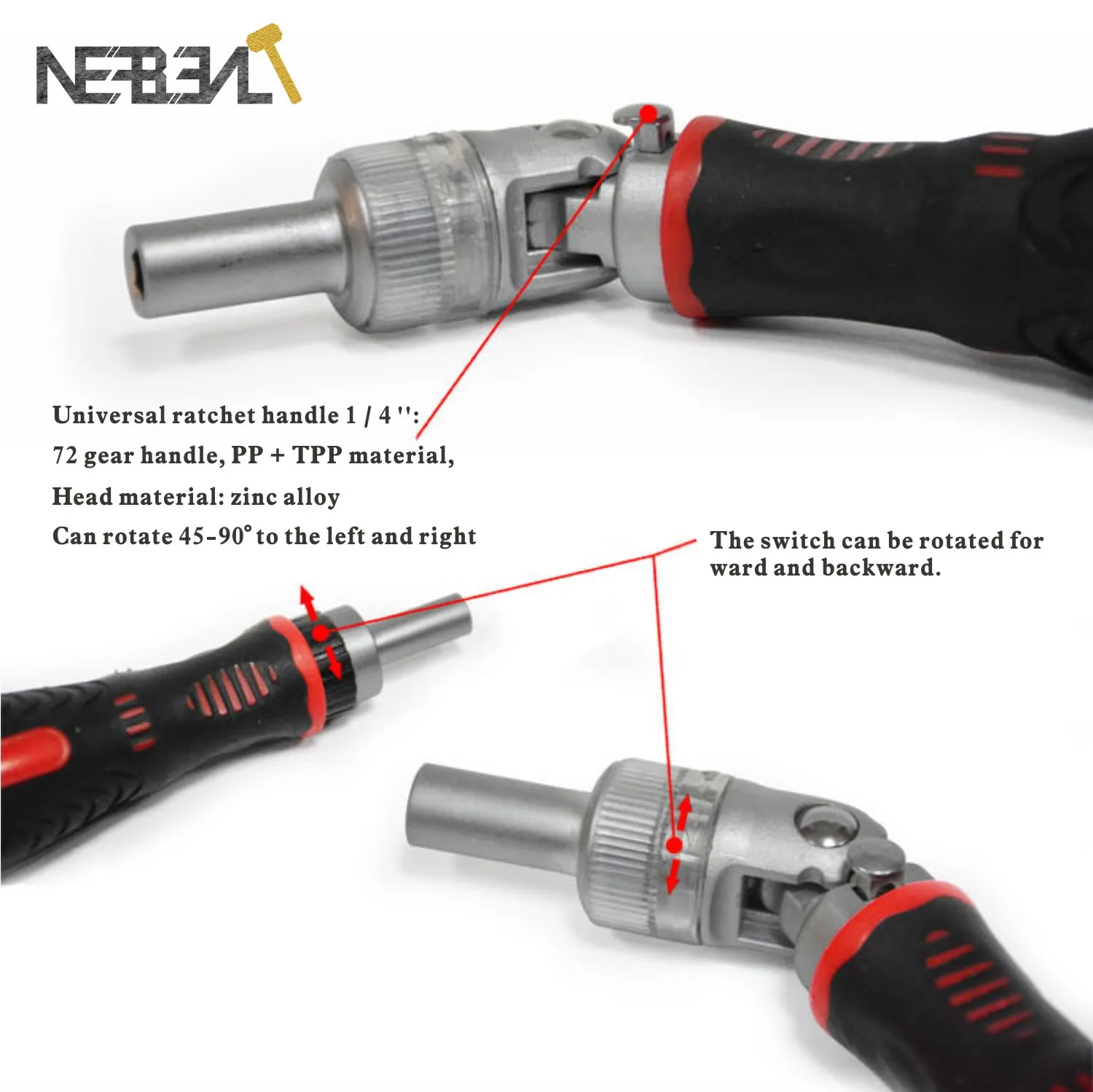 Imagem -05 - Ratchet Allen Chave Screwdriver Bit Heads Conjunto Torx Hexagonal Ferramentas Manuais Soquete com Estojo de Armazenamento de Plástico 61 Pcs