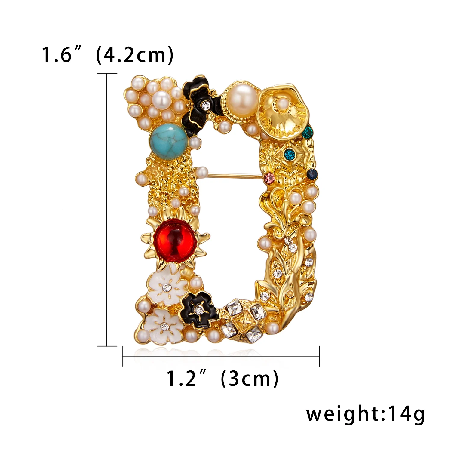 Rinhoo Vintage Strass Buchstabe A D G S M Emaille Imitation Perlen Broschen Frauen Barock Alphabet Initial Pins Hochzeit Schmuck – Detail 29