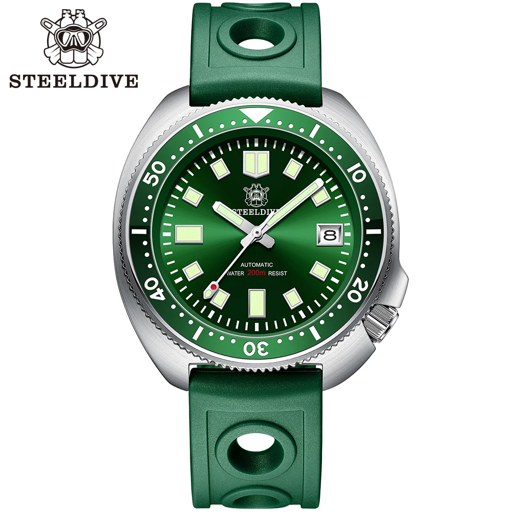 Steeldive Merk SD1970 Tonijn Duikhorloge 200M Waterdicht Sapphire Crystal NH35 Automatische Mechanische Rvs Heren Horloge