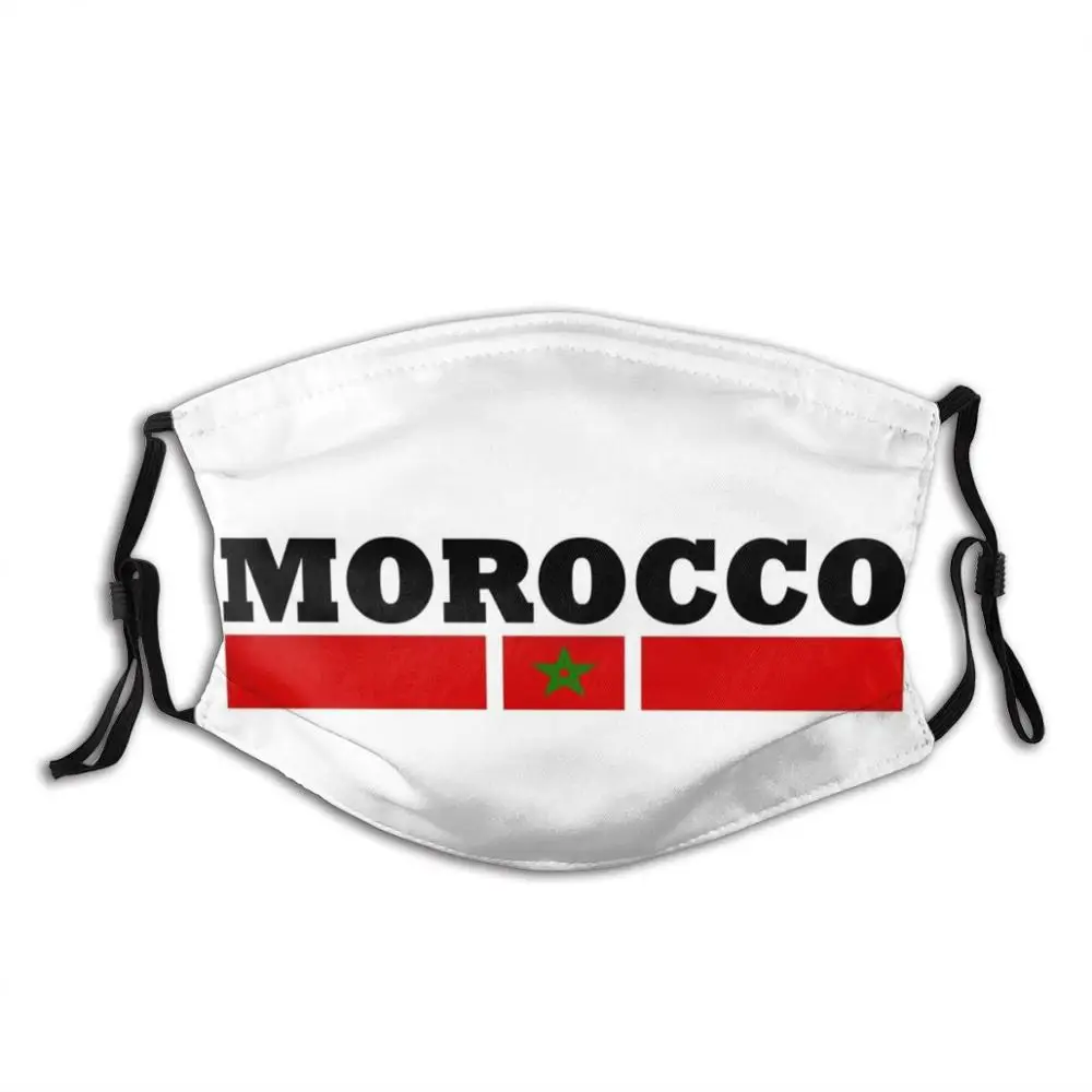 Morocco - Cool Morocco Flag Funny Print Reusable Pm2.5 Filter Face Mask Milaino Heart Body Builder I Love Love Morocco Maroc