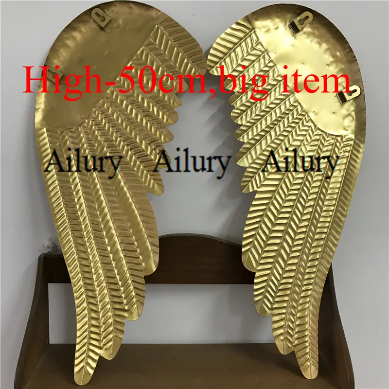 Golden Angel Wings Set,Do Old Iron Indoor Window Pendant,Xmas Decoration,Home Hanging Wall Art Decor.Festival Party