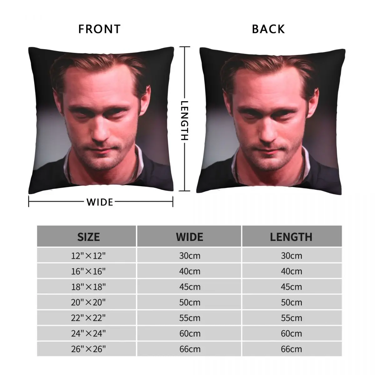 Alexander Skarsgård Pillowcase Polyester Linen Velvet Printed Zip Decor Bed Cushion Cover