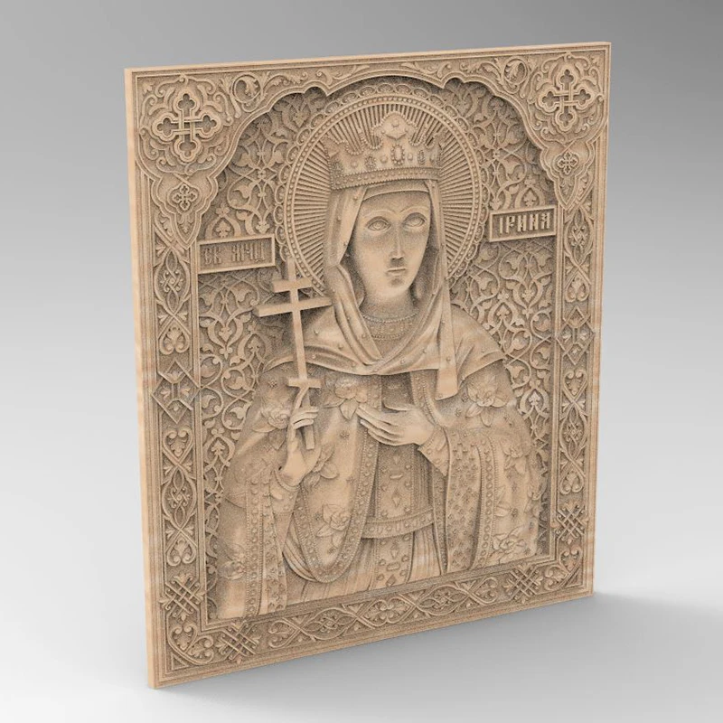 STL Model Religion icon 3D model relief for CNC router engrave Artcam Aspire type3 STL format file Virgin Mary