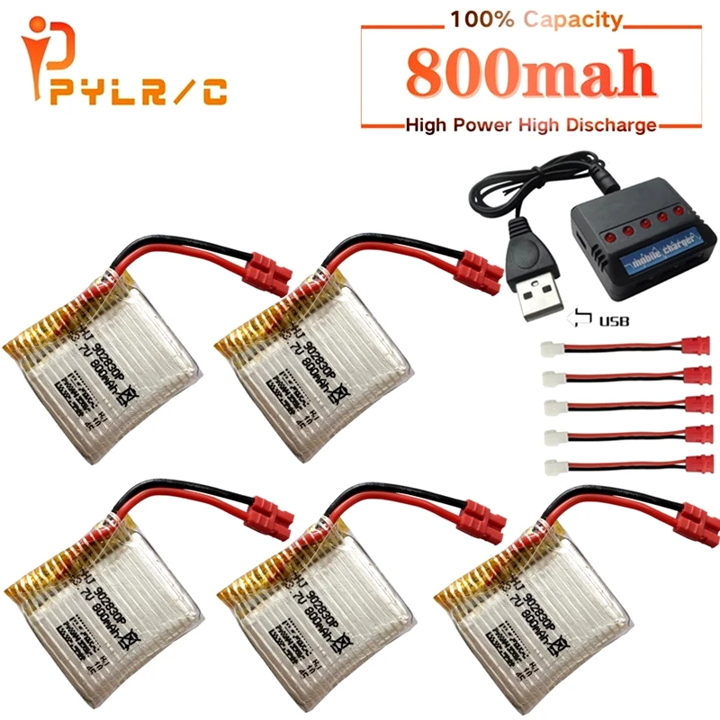 Upgrade 3.7 V 800mAh battery and 5-in-1 Charger for SYMA X21 X21W x26 X26A drone Remote Control parts for X21 X21W Battery