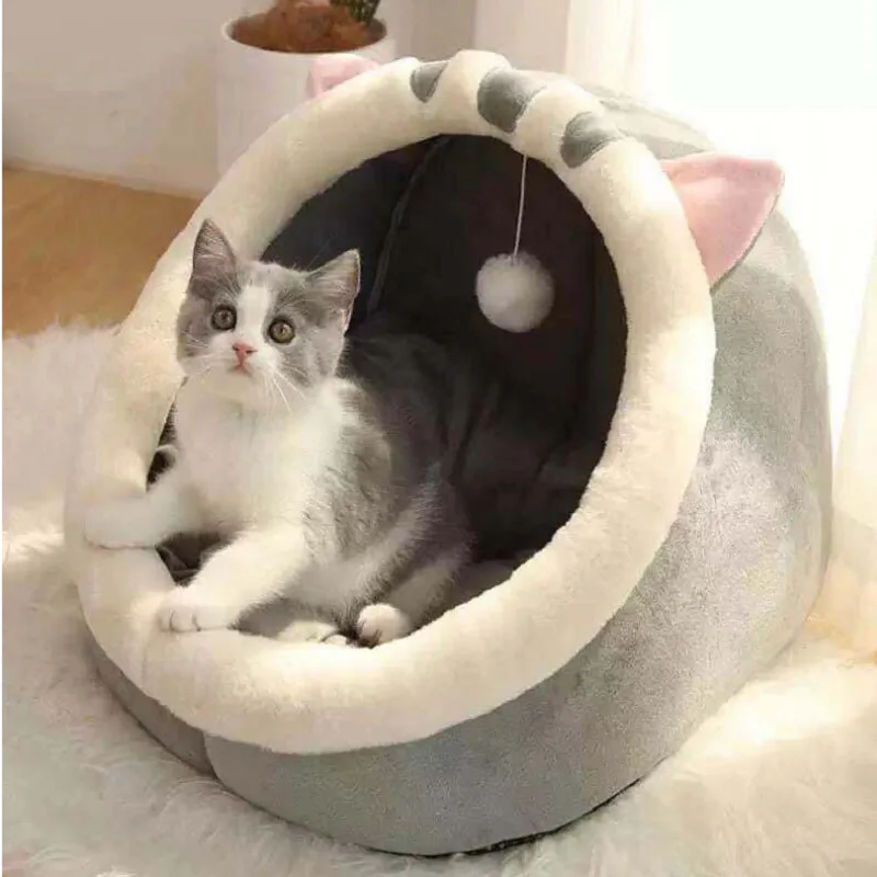 Warm Soft Cat Bed Winter Warm House Cave Pet Dog Soft Nest Kennel Kitten Bed House sacco a pelo per cani di piccola taglia media forniture