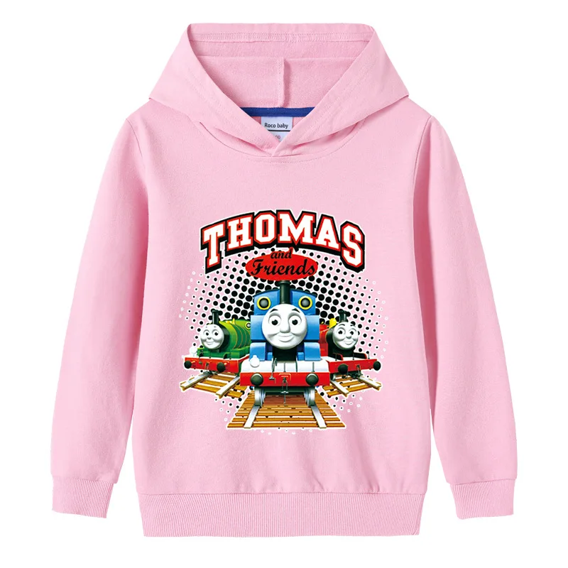 Thomas and Friends fashion cartoon boys pure cotton hooded sweater children\'s baby pullover tops children\'s sweater clothes