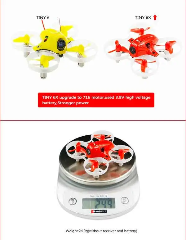 KINGKONG/LDARC TINY 6X 65mm RTF Mini FPV RC Racing Drone Quadcopter Tiny 6 X x8 Pro Ready to Fly Version Eachine Emax Tinyhawk