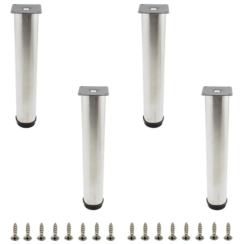 4Pack Adjustable Furniture Leg,Heavy Duty Stainless Steel Furniture Foot Upgraded Thickened Metal Leg for Table Sofa Bed Cabinet