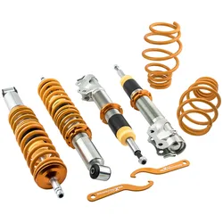 Coilovers Shock Strut Kit for VW Polo 6N MK3 Front Rear Left Right Suspension Adjustable Coilovers Suspension Shock Kit