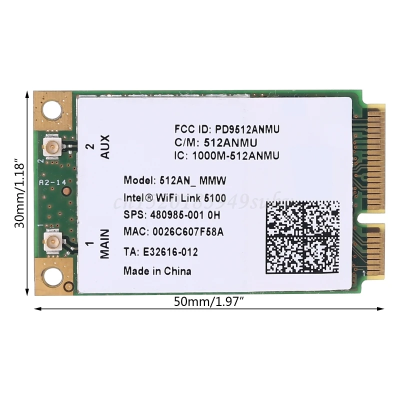 WiFi Link 5100 AGN 300M 무선 카드 2.4G + 5G 듀얼 밴드 미니 PCI-E 인터페이스 웹 카드, CQ40 CQ45 6520S 6530S 8730W