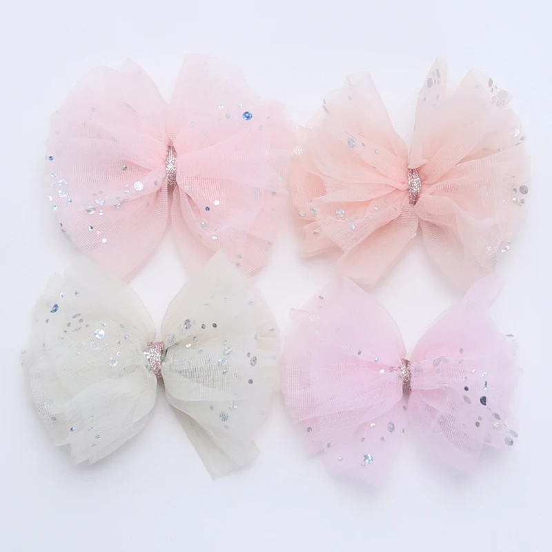 2 Piece Girls Hair Clips Hair Accessories Shinny Gauze Children Hair Barrettes Cute Kids Hairpins High Quality Birthday Gift