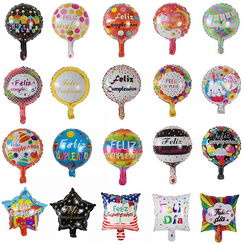 

50/100pcs 10inch Spanish I Love You Heart Foil Balloons Feliz Cumpleanos Baloes Birthday Party Decoration Air Globos Supplies