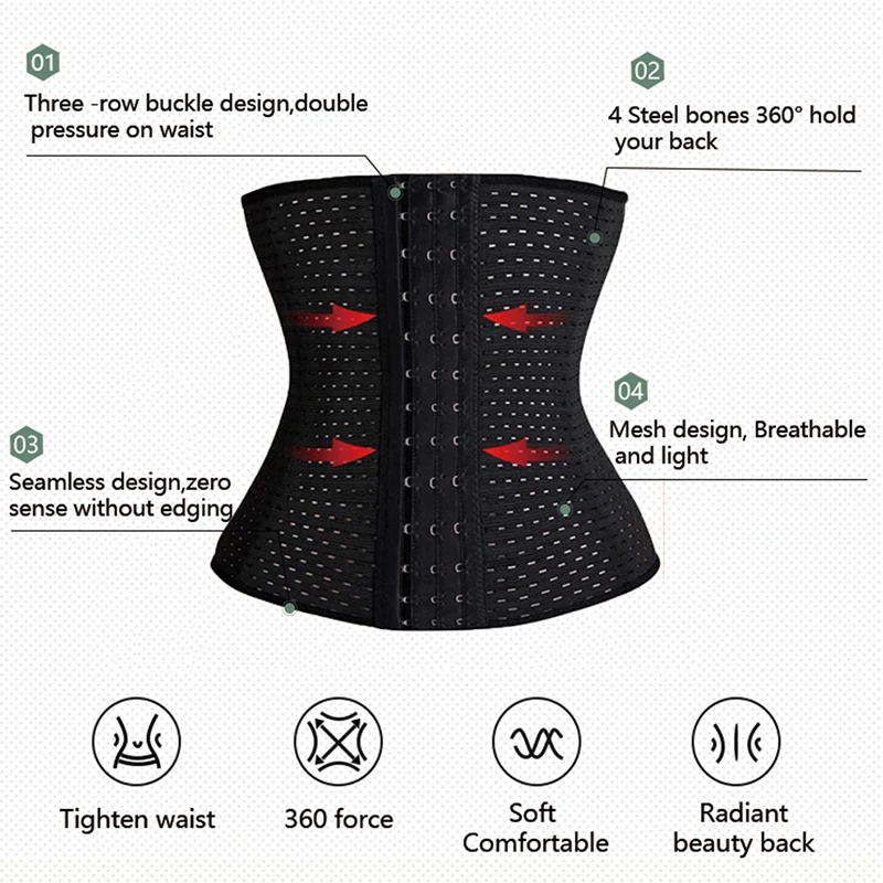 Slimming Waist Trainer for Women Lower Belly Fat Hourglass Body Shaper Waist Cincher Shapewear with Steel Bones Extender Corset