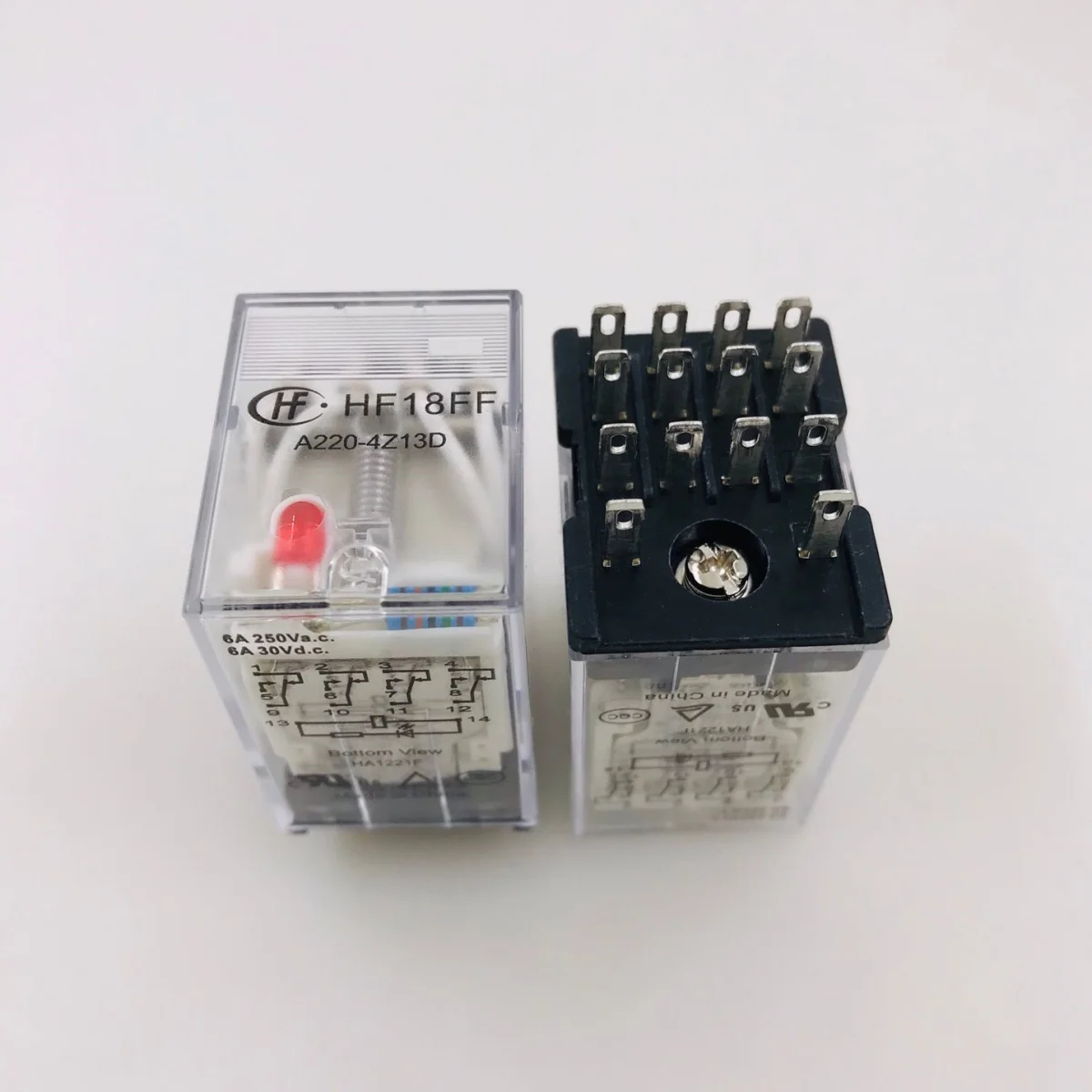 HF18FF-A220-4Z13D 14pin 6A led relays