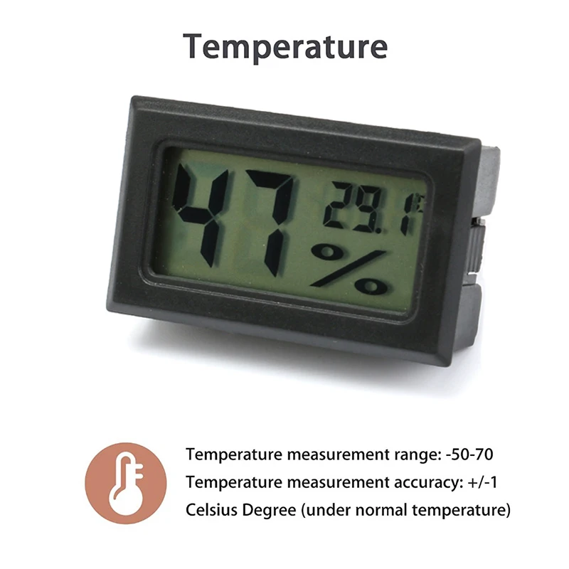 Pengukur Sensor Hygrometer Termometer Kelembaban Digital Mini Layar Monitor Akuarium Kulkas Suhu LCD Dalam Ruangan