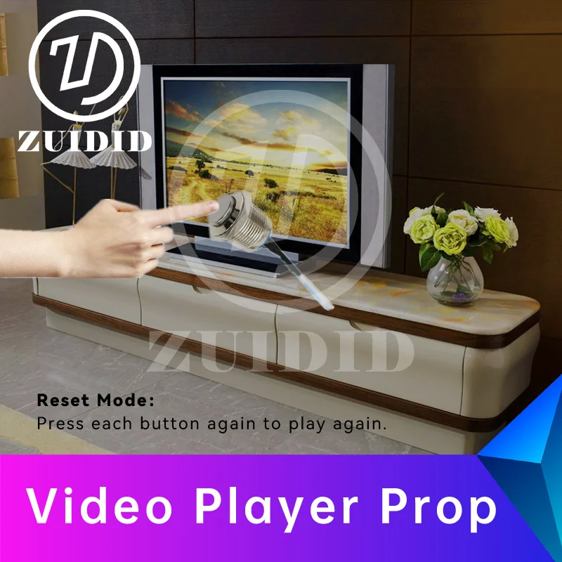 ZUIDID escape room Video Player Prop press metal buttons to get clue videos secret room escape game