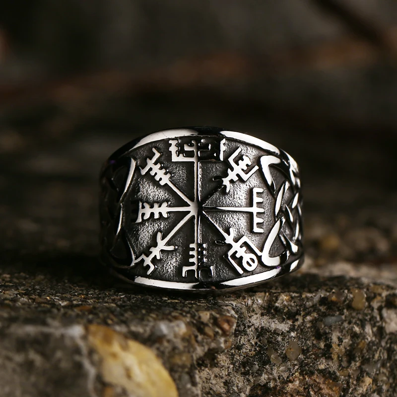 Beier New Arrvials Norse Mythology Set Viking Amulet Rune Men Ring Compass Runic Totem Viking Odin Jewelry Wholesale