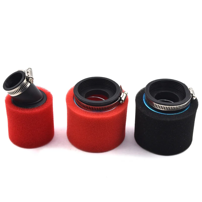 32mm 35mm 38mm 42mm 45mm 48mm Bend Elbow Neck Foam Air Filter Sponge Cleaner Moped Scooter Dirt Pit Bike Motorcycle RED Kayo BSE